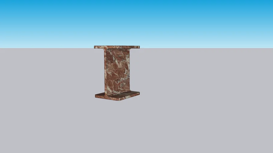 CB2-Side Table-I Beam-Pink Marble