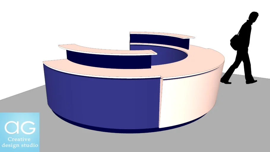 Detailed Round Sales Counter concept