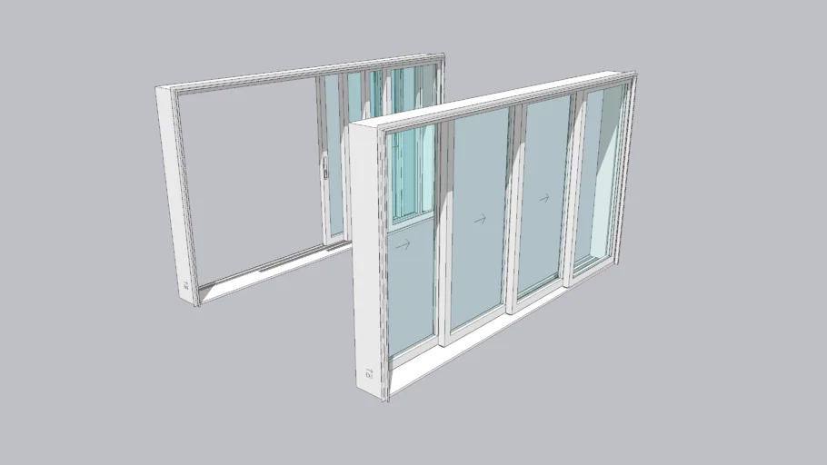 AX550 Stacking Glass Walls 4 Panel