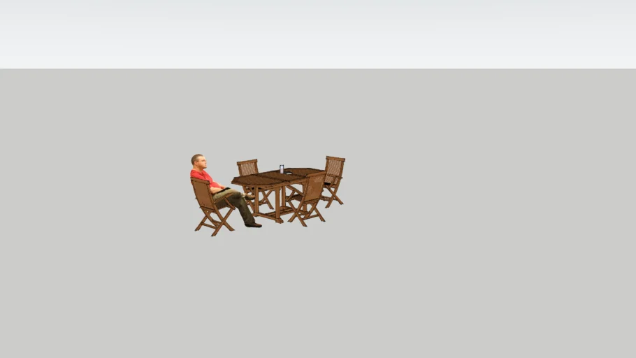 People 3D - Man sitting, outdoor table & Chairs