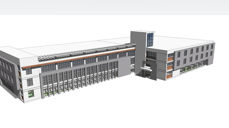 厂房仓库工厂建筑SU模型www.caotu66.com