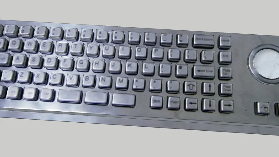 Metal Kiosk Keyboard with Integrated Trackball