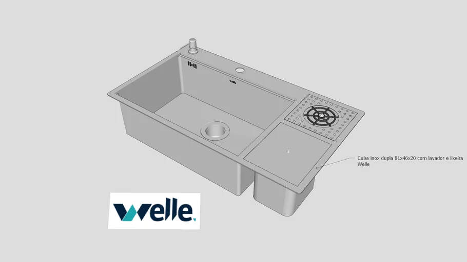 CUBA MUNIQUE WELLE 81X46X20CM COZINHA INOX 304