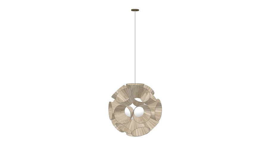 Wood Veneer Globe Pendant Light