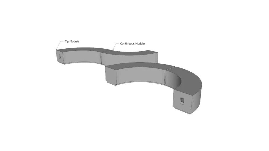 BASIC CURVED BENCH *40 x 120 cm