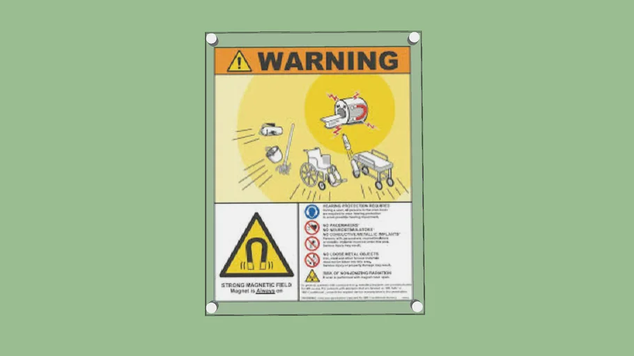 GE MRI warning sign