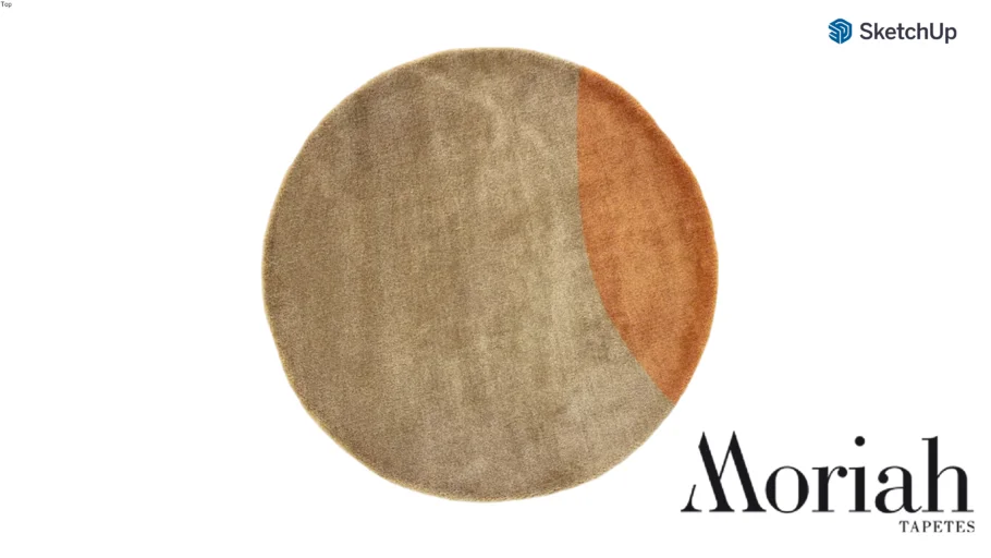 Tapete Sala Redondo Modernist Sunset Bege e Laranja - Moriah Tapetes