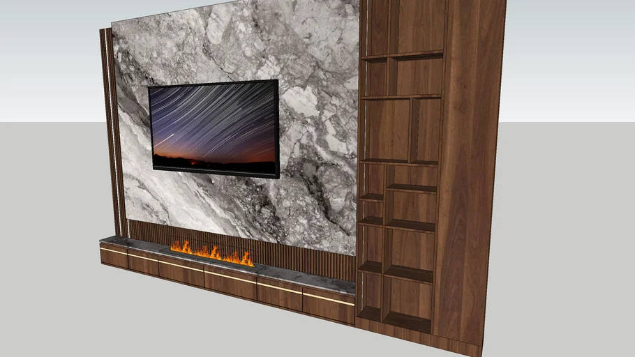 TV STAND WITH FIRE | 3D Warehouse