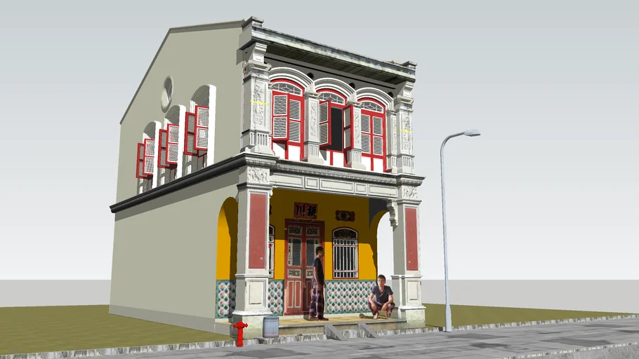 Heritage Shophouse, Penang, Malaysia (Late Straits Eclectic Style 1910s-1940s)