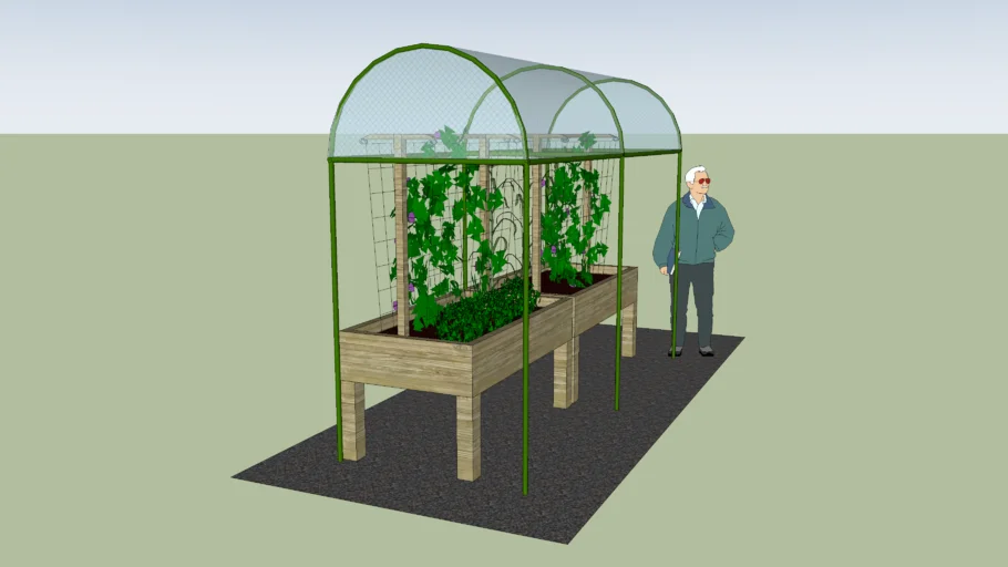 Covered raised vegetable beds