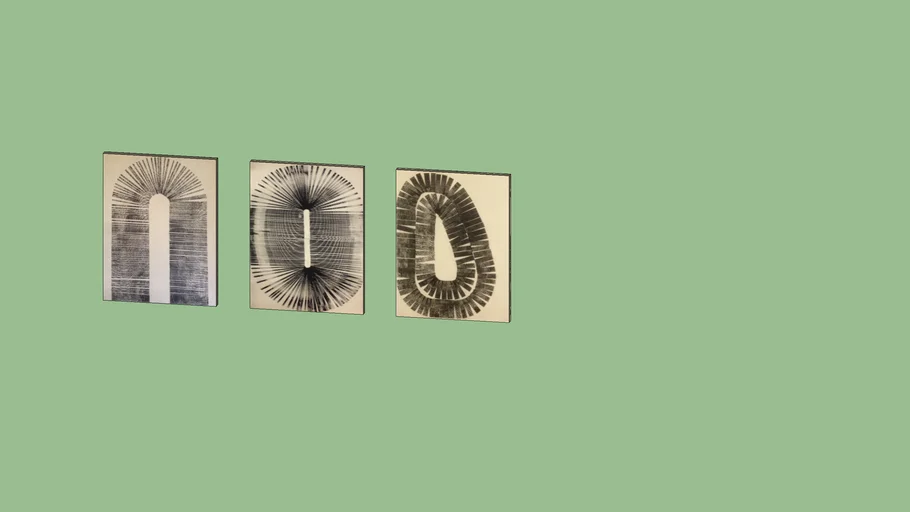 Three etching art prints