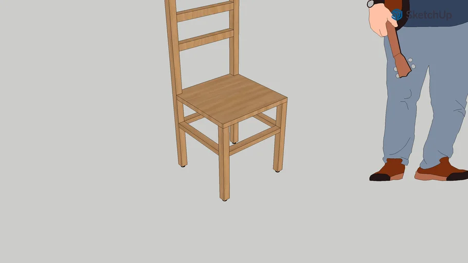 low poly wooden chair 173