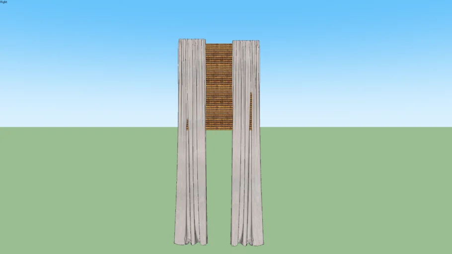 Window Treatment Curtains with Bamboo Rolling Roller Blinds
