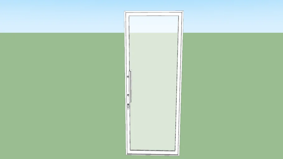 Porta alumínio e vidro simples de giro - 0,80x2,10m