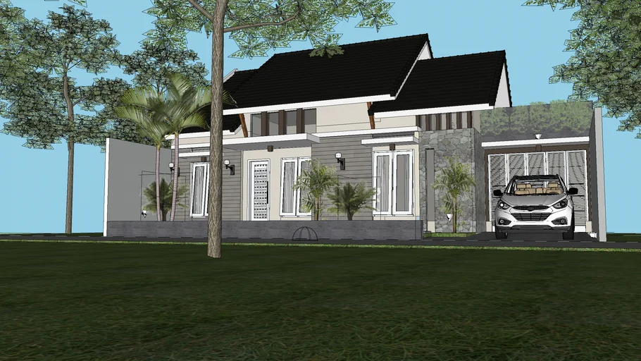 Residential -  Tropical Modern Gable House. Designed by Carlo Edillo