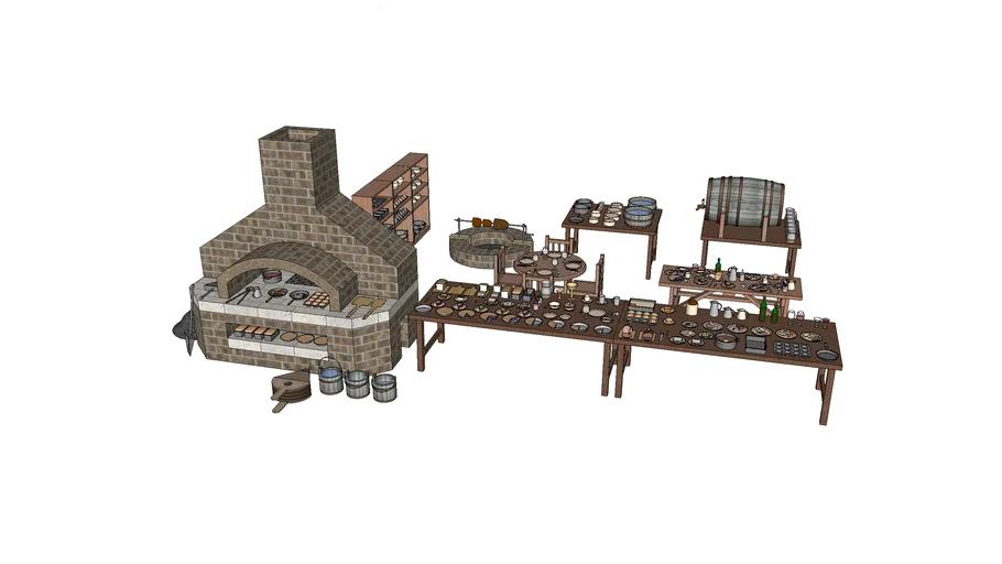 Set - Medieval kitchen
