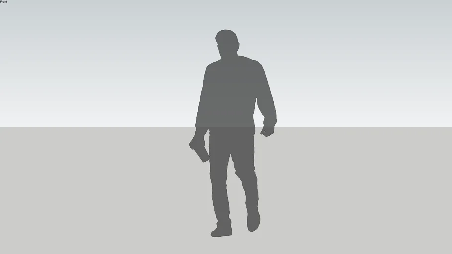 Man walking with coffee silhouette
