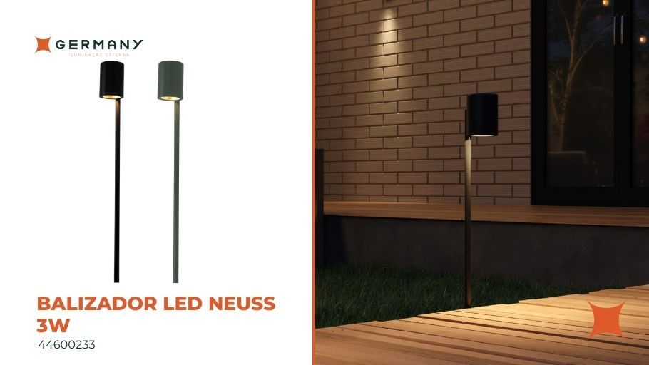 Balizador LED Neuss 3W - Germany Iluminação Externa