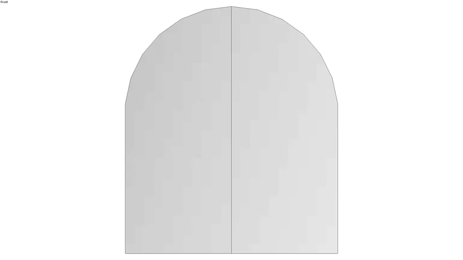 Arched 2-Door Mirrored Bathroom Cabinet