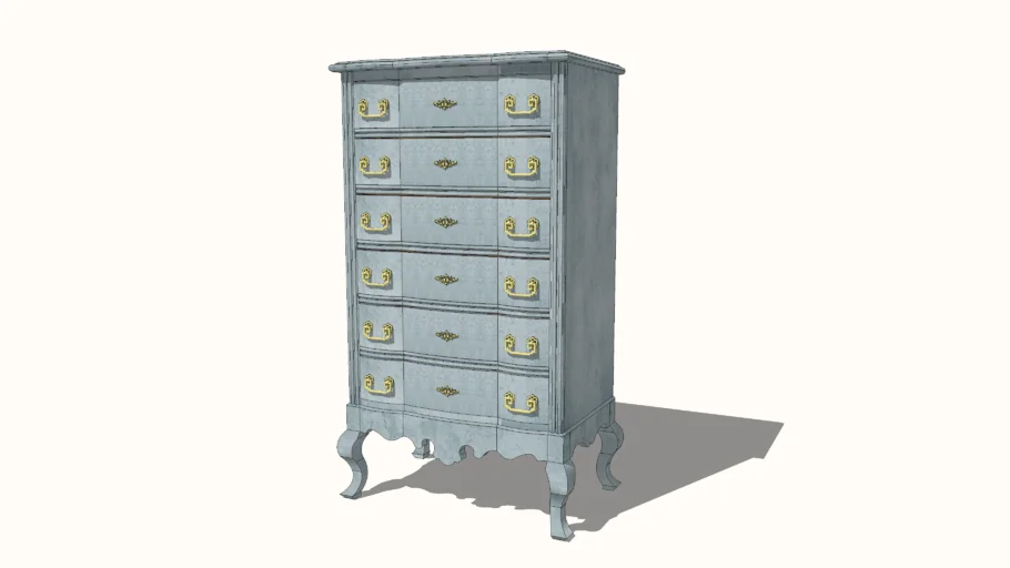 Swedish Rococo Tall Chest