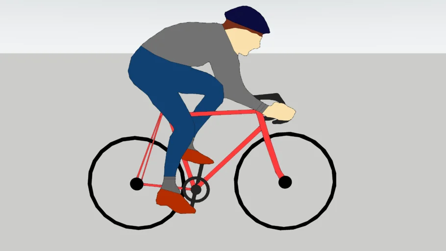 2D man on bike