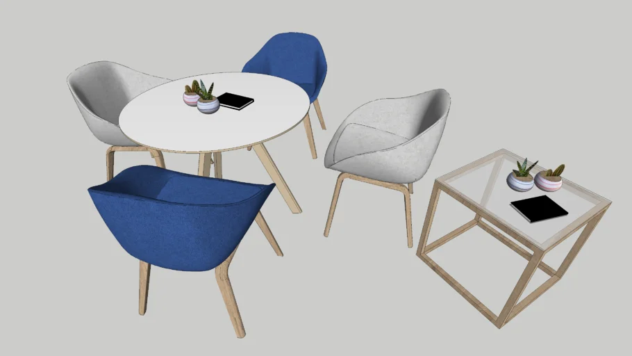 Meeting room Table + 4 chairs + side table