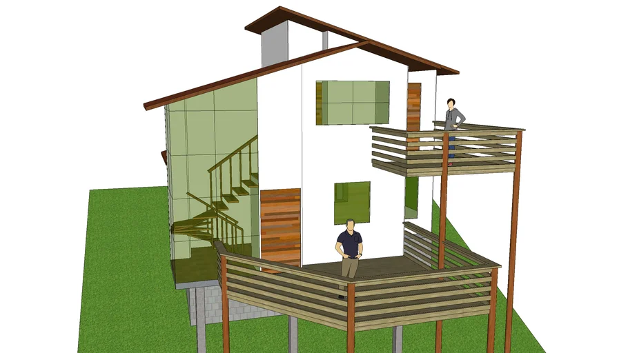 Casa de campo terreno inclinado