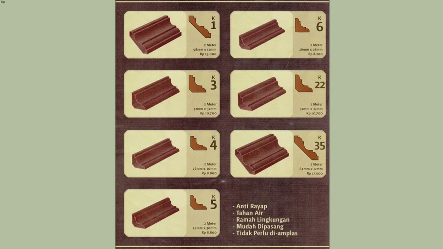 wood trim, lis profil kayu