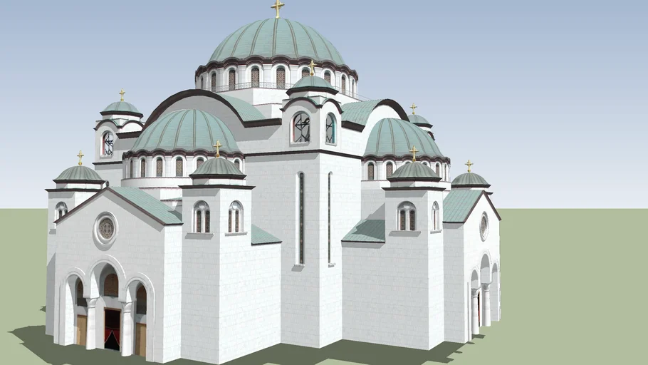 Hram Svetog Save, Beograd-Cathedral of Saint Sava (realniji model sa "previše geometrije")