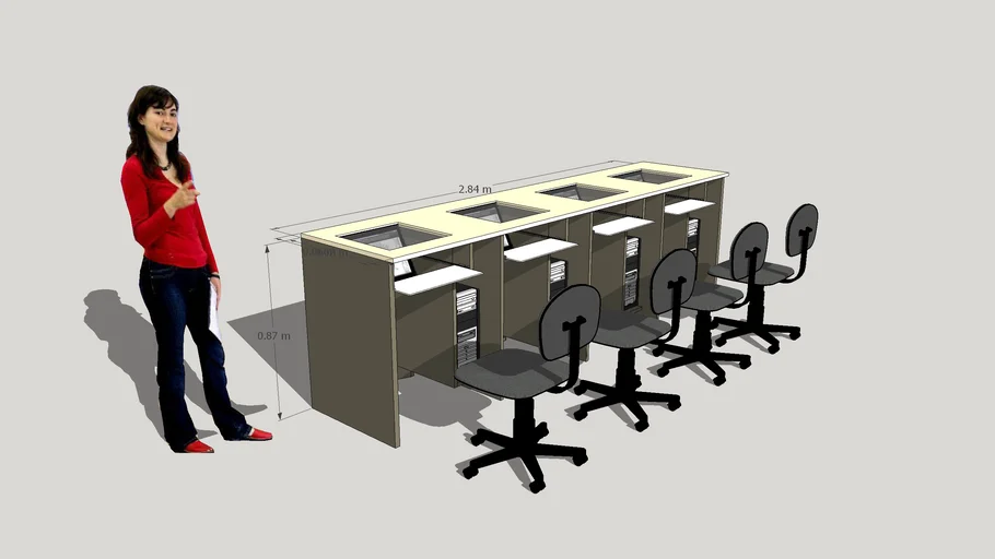 MUEBLE PARA 4 COMPUTADORAS