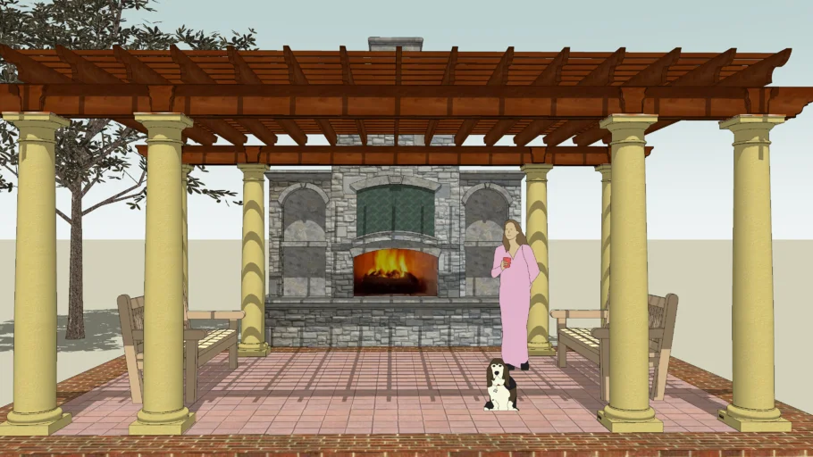 Pergola with Fireplace