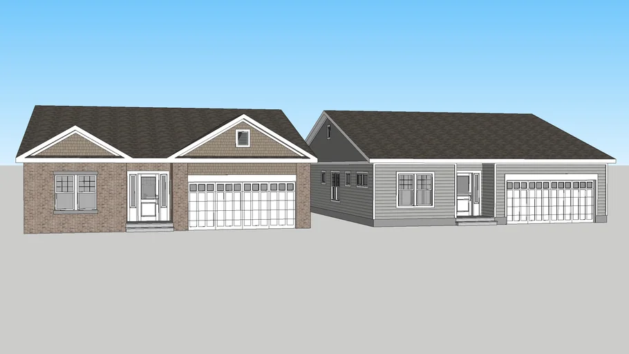 New American and American vernacular ranch houses / patio homes