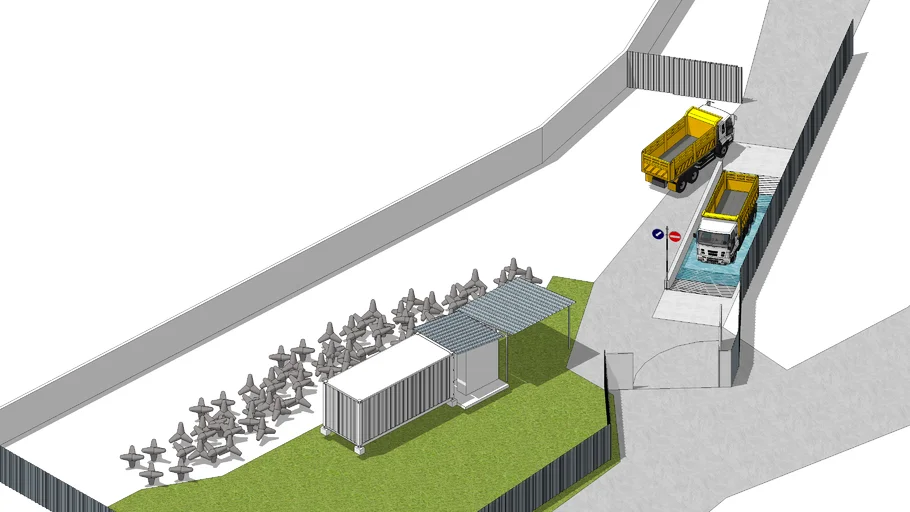 Site Office Gate Utilization and Washing Bay Dump Truck