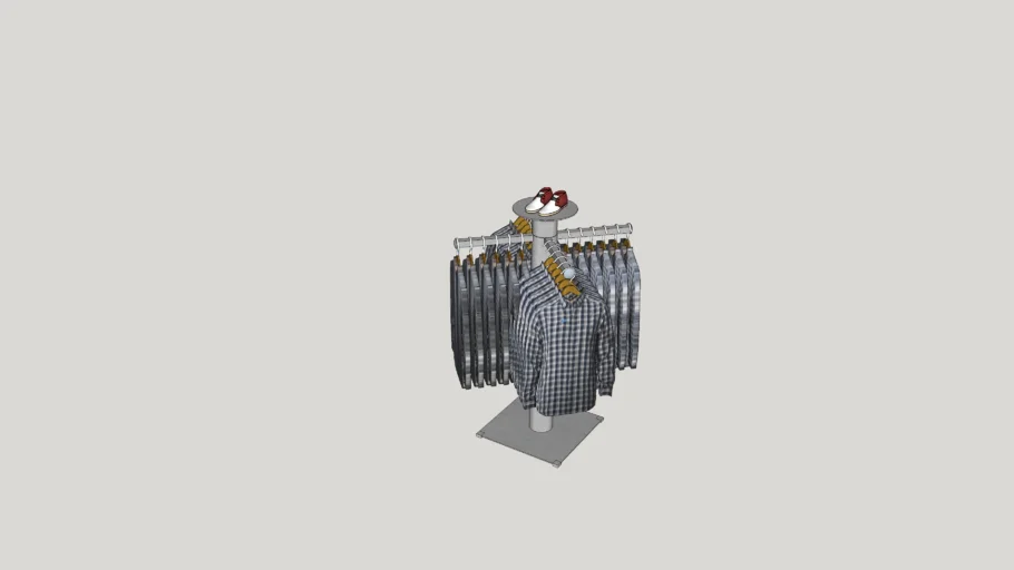 Merchandised 4-way Clothing Rack