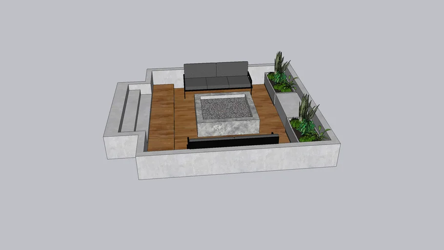 Sunken Outdoor Seating Area Modern