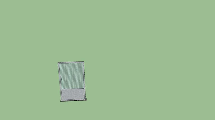 Porta de metal e vidro.