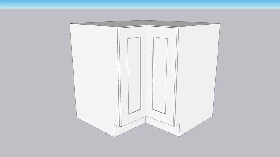 Malibu White Shaker 36" Lazy Susan Corner Base Cabinet