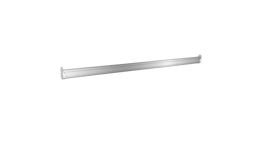 Tubo ovalado cromado para closet 15*30*670mm