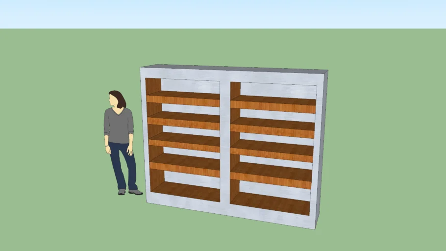 classic shelving unit with a twist in the color