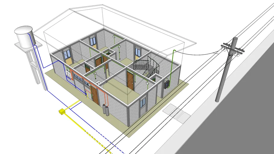 Distribución de instalaciones en una vivienda unifamiliar
