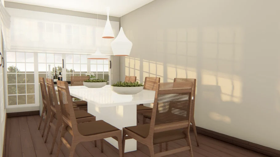 Mesa de Jantar Retangular 8 Lugares