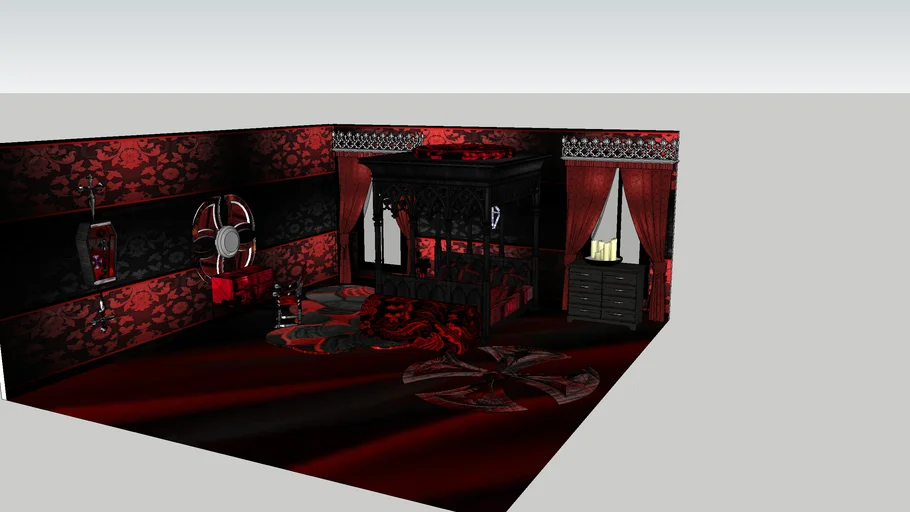 Black and Red Gothic Bedroom