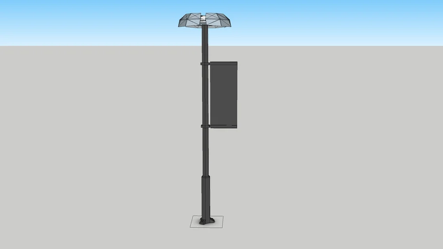 Uber modern streetlamp with banner sign