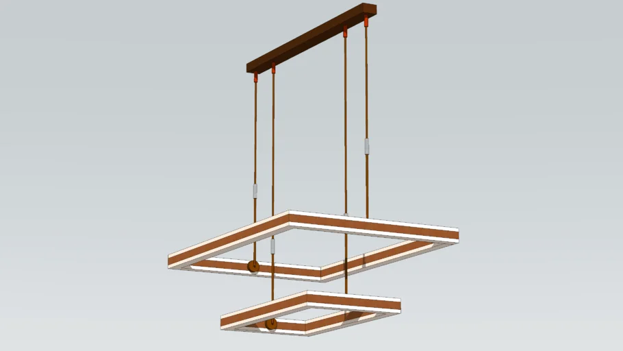 DOUBLE DROPPED RECTANGULAR LED LIGHT CHANDELIER