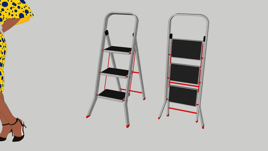 Escalera de cocina de 3 peldaños