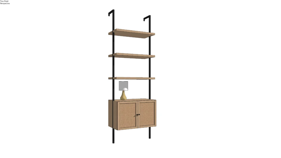 Rattan Ladder Wall Bookshelf