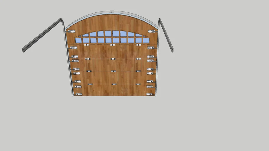 9'X9' ARCHED WOODEN GARAGE DOOR