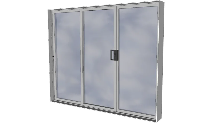 Basic Glass Sliding Door with Handles - Three Window