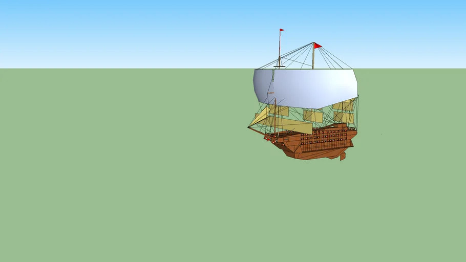 Concept Sail Warship with Interior Detail
