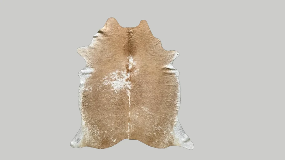 Tapete de Couro Formato Natural - Salt Pepper Bege e Branco